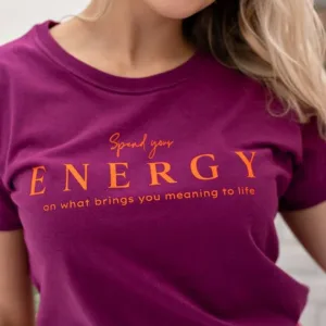 Camiseta Feminina Energy Roxa Algodão