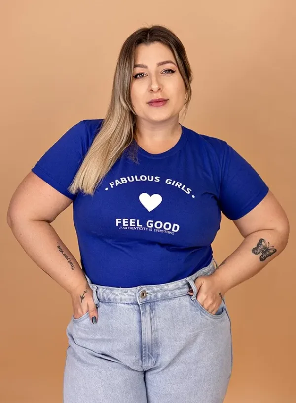 Camiseta Feminina Fabulous Girls Azul Algodão